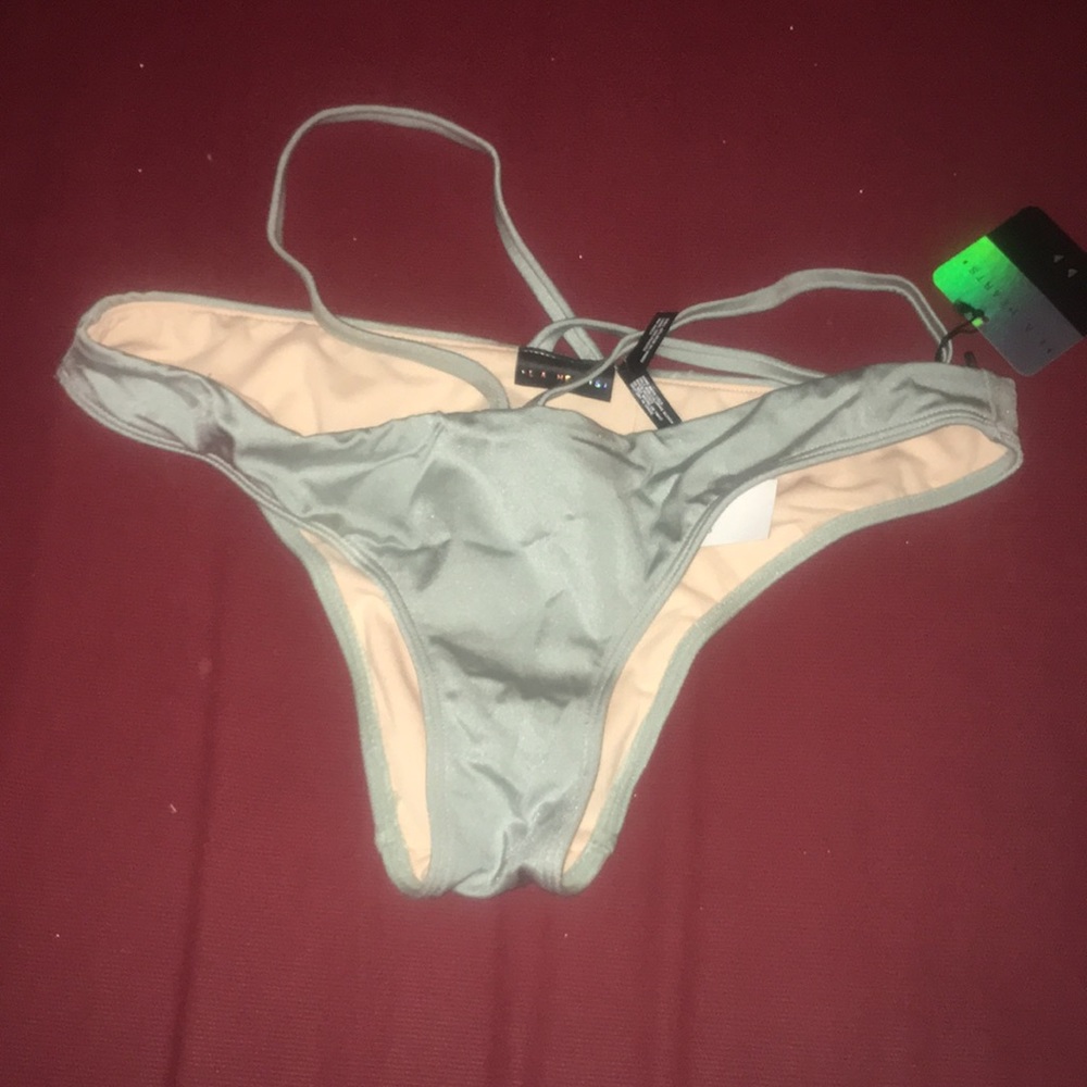 LA HEARTS SAGE GREEN BIKINI BOTTOM STRAPPY SMALL